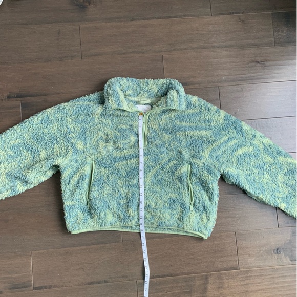 Quarter zip Sherpa sweater blue and green - Picture 3 of 5